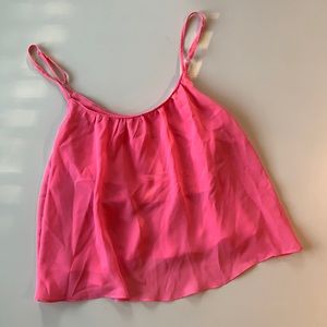 Sheer coral crop top